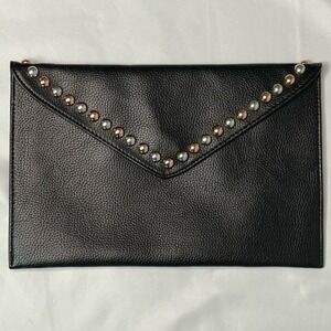 NWT Black Studded‎ B-Low the Belt Envelope Clutch